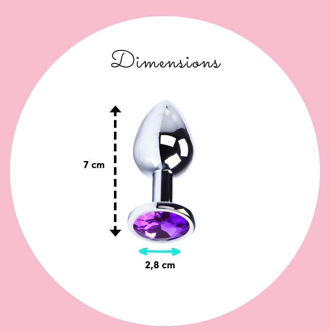 plug anal argenté bijoux violet