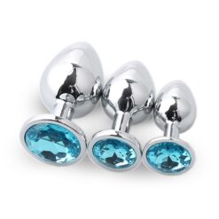 3 plug anal bijou bleu