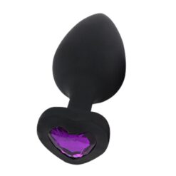 Plug anal silicone noir coeur violet