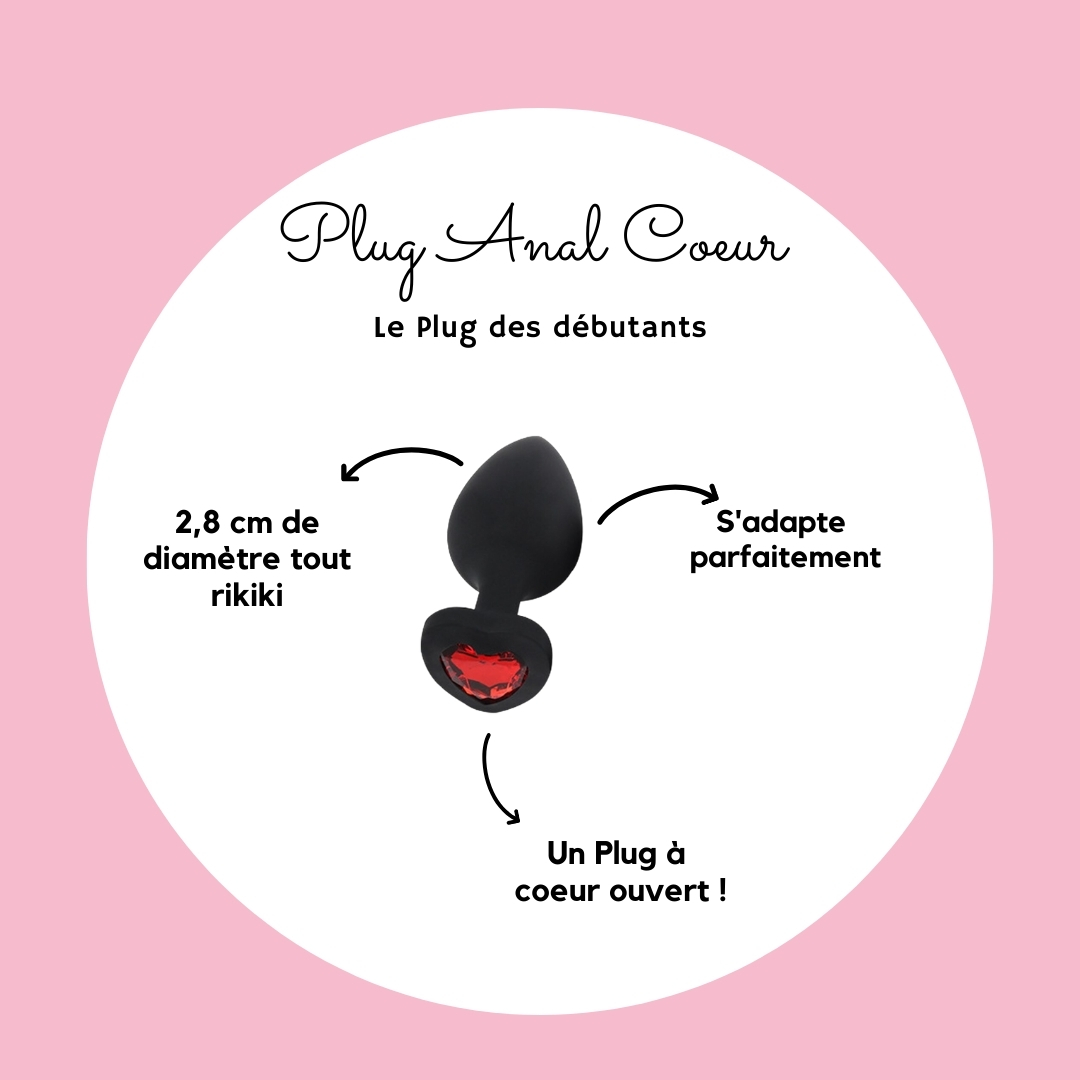 plug anal silicone coeur rouge