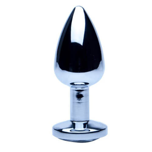 Plug anal en métal argenté - Petit – Image 3